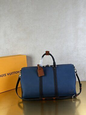 Louis Vuitton Keepall Bandoulière 50 Taurillon Blue